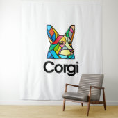 Corgi Hondeneigenaar Pembroke Welsh Corgi Mannen V Wandkleed (In situ)