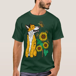 Corgi Hondenliefhebber Women Sunflower Cute Dog Co T-shirt