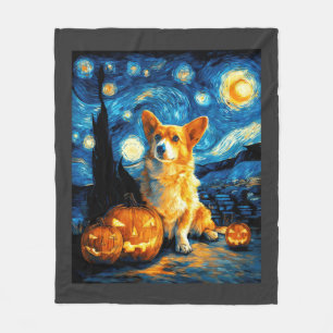 Corgi-hondenliefhebbers Schilderij van gogh sterre Fleece Deken