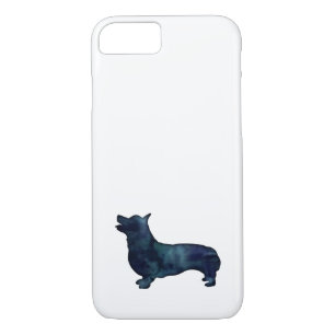 Corgi Hondenras Black Waterverf Silhouette iPhone 8/7 Hoesje