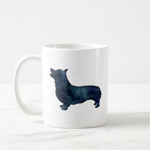 Corgi Hondenras Black Waterverf Silhouette Koffiemok