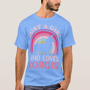 Corgi-hondliefhebber vintage gewoon een meisje dat t-shirt