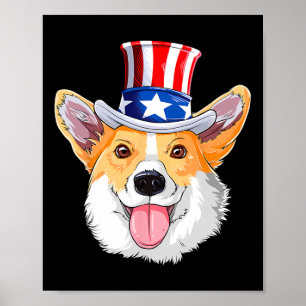 Corgi Huisdieren Honden 4 Juli Amerikaanse Vlag Ma Poster