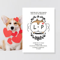 Corgi Huwelijks Verjaardags Uitnodiging Cartoon