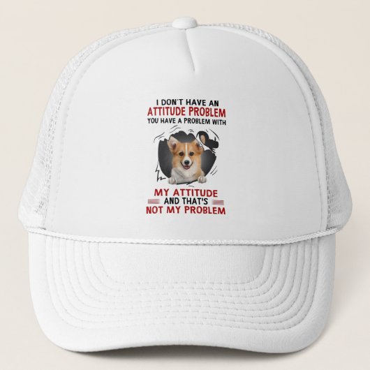 corgi ik heb geen standvastig probleem corgi lover trucker pet (Voorkant)