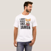 Corgi ik hou van Ramen Sweet Kawaii Noodle T-shirt (Voorkant volledig)