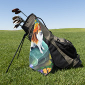 Corgi in de Garden Golf Towel Golfhanddoek (Groen)