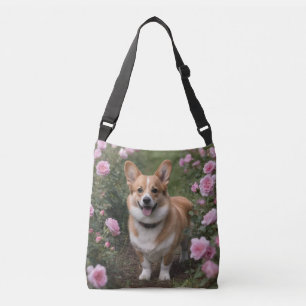 Corgi in de roze rozen, crossbody tas