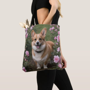 Corgi in de roze rozen, draagtas