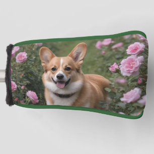 Corgi in de roze rozen, golfheadcover