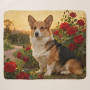 Corgi in de Rozen II Sherpa Deken