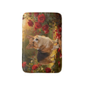 Corgi in de Rozen V Badmat (Voorkant Verticaal)