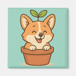 Corgi in een pot magneten | Schattigee keukeninric