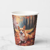 Corgi in herfstbladeren Herfst Inspire Papieren Bekers (Voorkant)