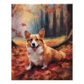 Corgi in herfstbladeren Herfst Inspire Perfect Poster (Voorkant)