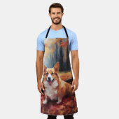 Corgi in herfstbladeren Herfst Inspire Schort (Gedragen)