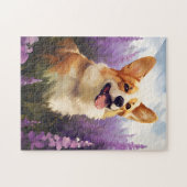 Corgi in Lavendelveld Legpuzzel (Horizontaal)