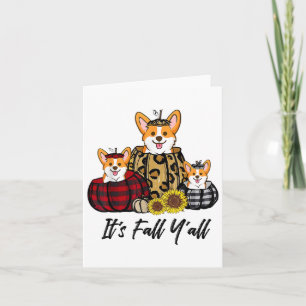 Corgi in Leopard Pumpkin Autumn Thanksgiving Kaart