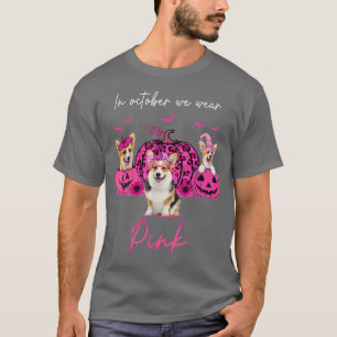 Corgi in oktober Draag roze halloween corgi pomp T-shirt