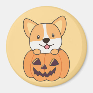Corgi in pompoen Schattigee honden blij Halloween  Magneet