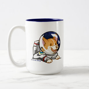 Corgi in Space Suit Tweekleurige Koffiemok
