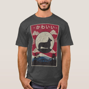 Corgi Japans design Kawaii Dog mam T-shirt