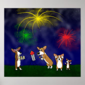 Corgi Juli 4e Poster van het Vuurwerk (Voorkant)