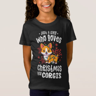 Corgi kerst gewoon een meisje dat houdt van Corgis T-shirt