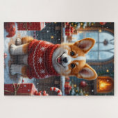Corgi Kerst Kunst Legpuzzel (Horizontaal)