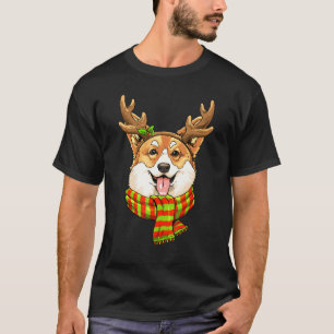 Corgi Kerst Rendier Geweien Hond Kerstmis T-shirt