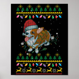 Corgi-kerstakerlichten Poster