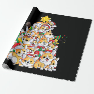 Corgi kerstboom Dog Santa Merry Corgmas Cadeaupapier