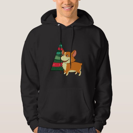 Corgi-kerstboom Hoodie (Voorkant)