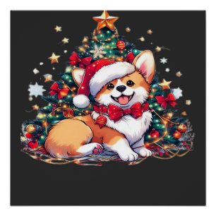 Corgi Kerstboom Oversized T-Shirt Perfect Poster