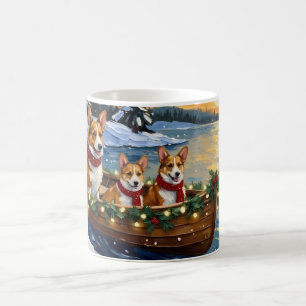 Corgi Kerstboot Vakantie Koffiemok