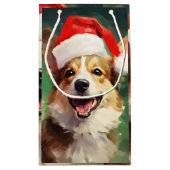 Corgi Kerstborstel schilderen kunstwerk Klein Cadeauzakje (Achterkant)