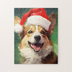 Corgi Kerstborstel schilderen kunstwerk Legpuzzel
