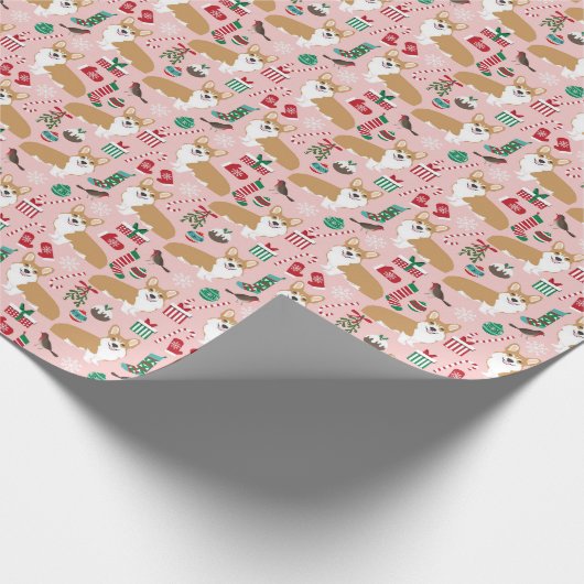 Corgi Kerstcadeaubonnen Cadeaupapier (Hoek)