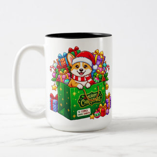 Corgi Kerstcadeautas Kerstvreugde Tweekleurige Koffiemok