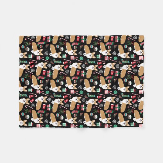 Corgi kerstgeblanket fleece deken (Voorkant (Horizontaal))