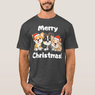 Corgi-kersthonden met kerstmis-dieren met jute hon t-shirt