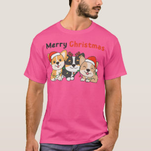 Corgi-kersthonden met kerstmis-dieren met jute hon t-shirt