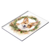Corgi Kerstkrans feestelijke pup Notitieboek (Linkerzijde)