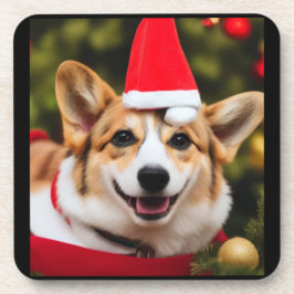 Corgi kerstlol. Cogi in een kerstpet Bier Onderzetter
