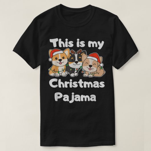 Corgi Kerstmis Dit is mijn kerstpajama T-shirt (Design voorkant)