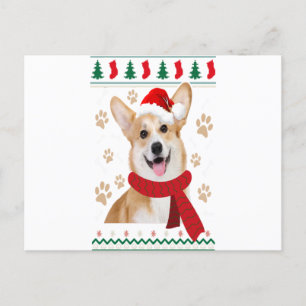 Corgi Kerstmis Dog Boys Kinder Girls Merry Christm Aankondigingskaart