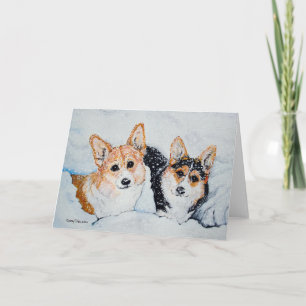 Corgi Kerstmis Feestdagen Kaart