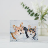 Corgi Kerstmis Feestdagenkaart (Staand voorkant)