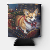 Corgi Kerstmis Feestelijk Seizoen Blikjeskoeler (Voorkant)
