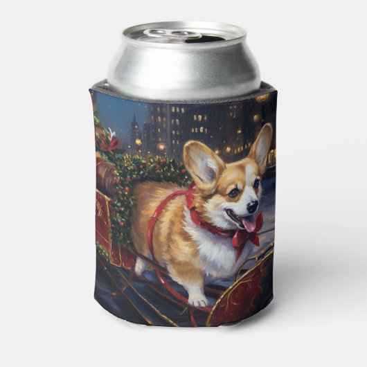 Corgi Kerstmis Feestelijk Seizoen Blikjeskoeler (Blikje Achterkant)